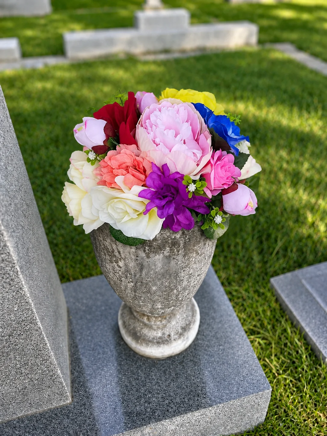 Birthday Arrangement — BloomBridge graveside flower arrangement