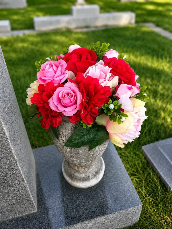 Always My Valentine graveside arrangement