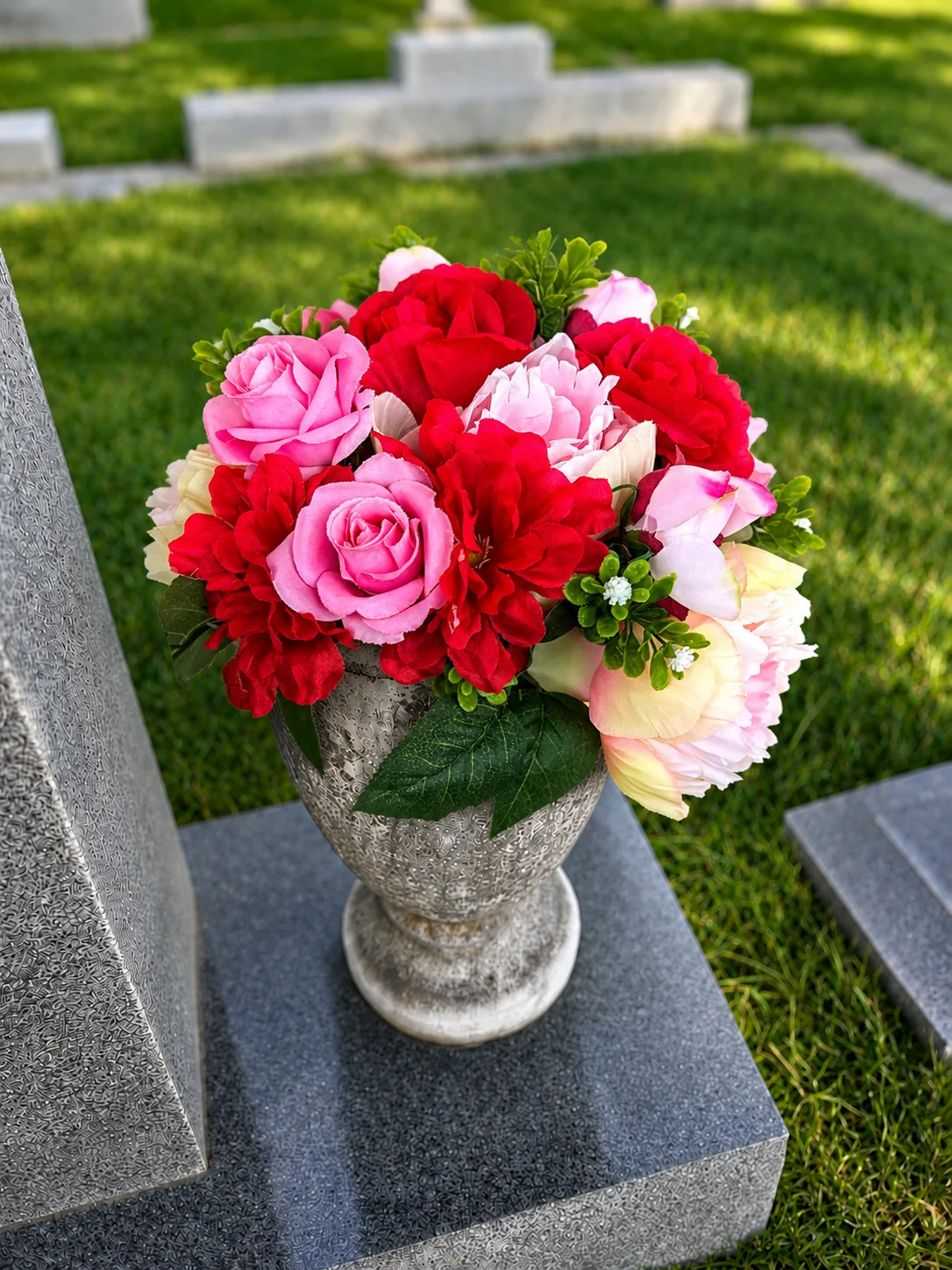 Always My Valentine — BloomBridge graveside flower arrangement