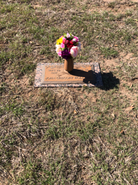 White Roses & Hydrangeas arrangement at a grave