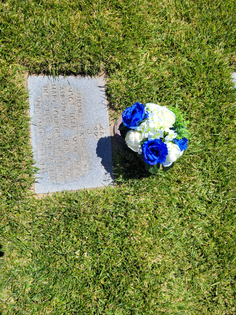 Blue Arrangement arrangement at a grave