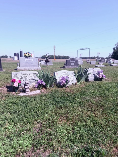 Always My Valentine arrangement at a grave