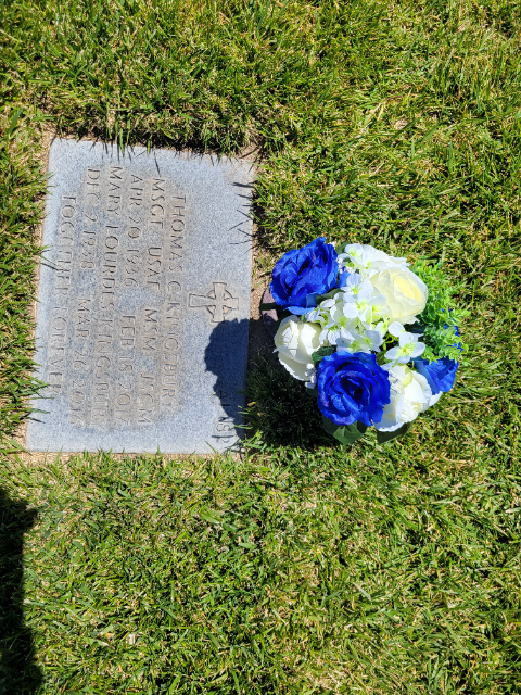 Blue Arrangement arrangement at a grave
