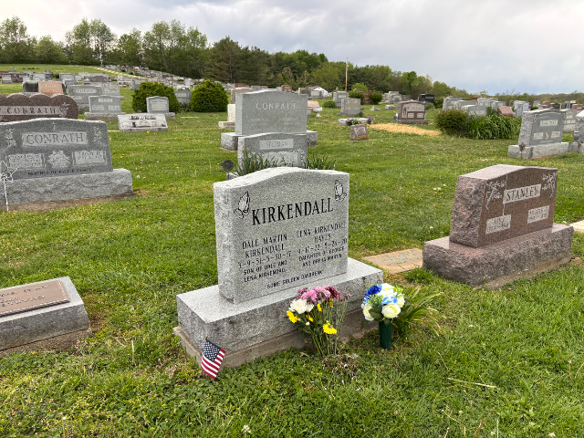 Fall Arrangement arrangement at a grave