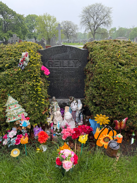 Always My Valentine arrangement at a grave
