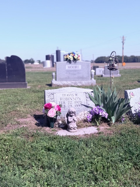 Always My Valentine arrangement at a grave