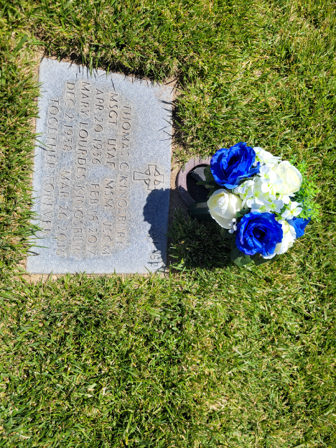 Blue Arrangement arrangement at a grave