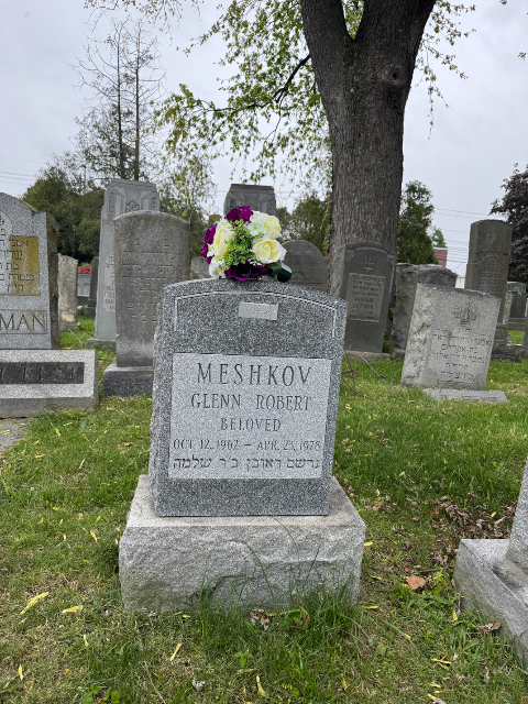 Purple Arrangement arrangement at a grave