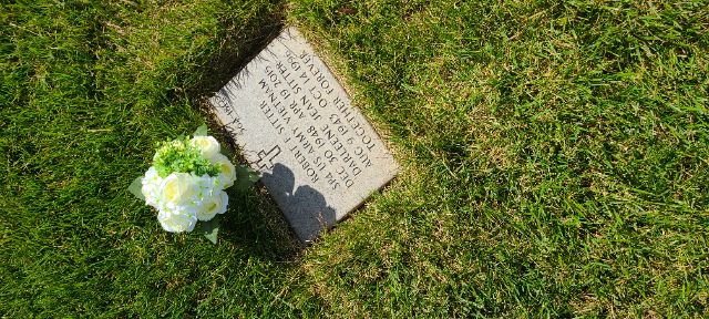 Pastel Multicolor arrangement at a grave