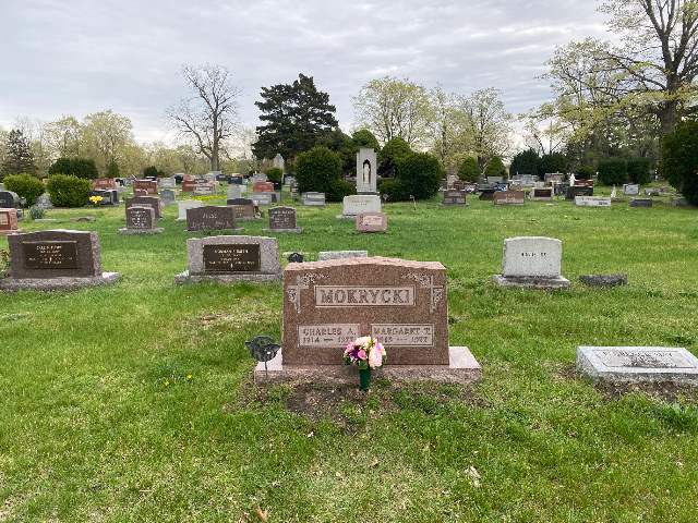 Pastel Multicolor arrangement at a grave
