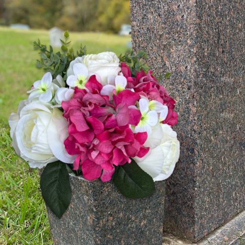 Hot Pink & White Roses