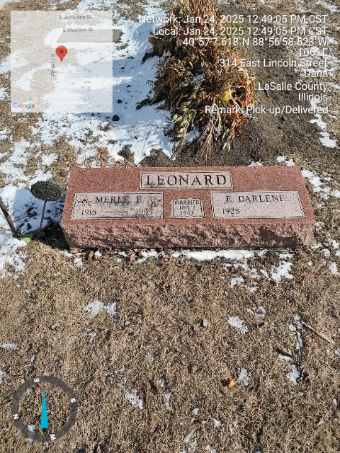 Flower delivery for Merle Francis Leonard