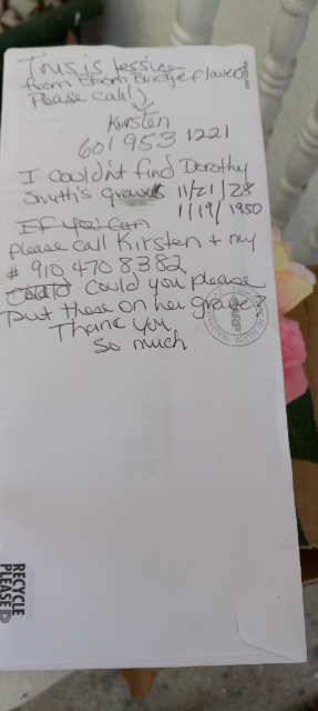 Flower delivery for Dorothy Smith