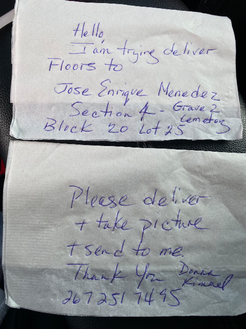 Flower delivery for Jose Enrique Menendez