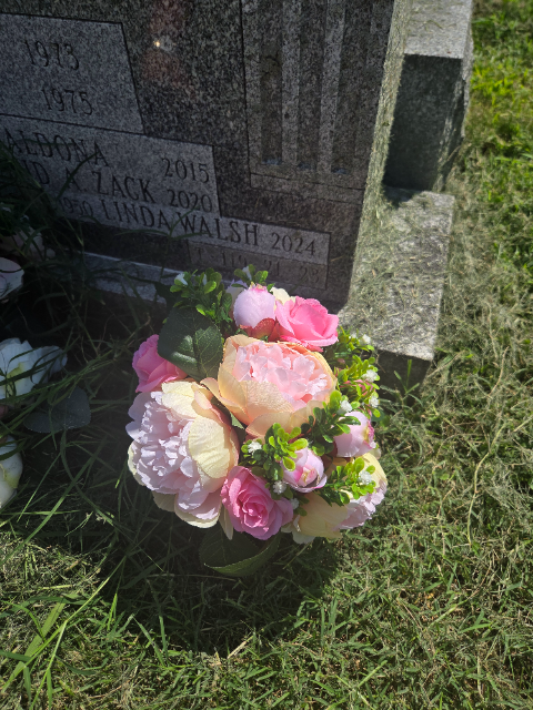Flowers placed at the grave of linda ann walsh, Saint John Cemetery
