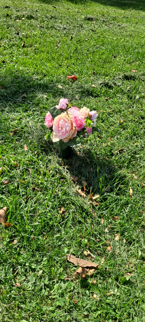 Flowers placed at the grave of Wladyslawa Pawlowski Rzepkowski, Calvary Cemetery