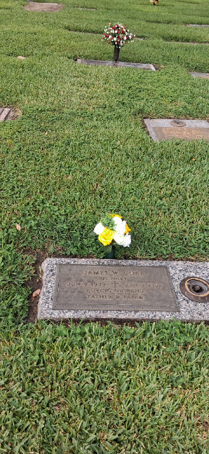 Flowers placed at the grave of James Coke, Jacksonville Memory Gardens Funeral Home and Cemetery
