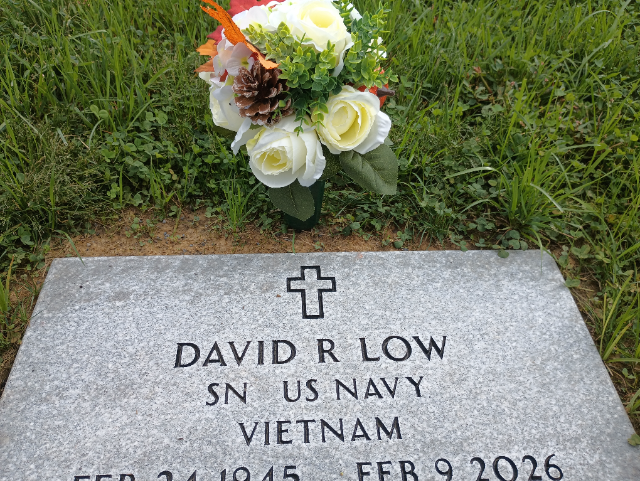 Flowers placed at the grave of David R. Reed Low, Onondaga County Veterans Memorial Cemetery