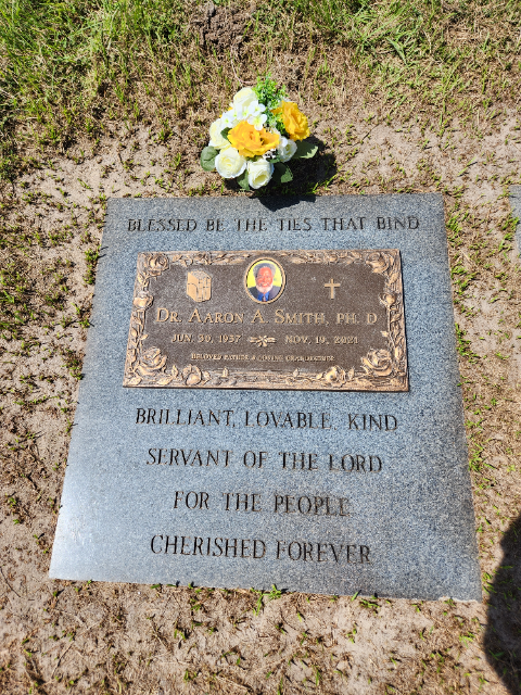 Flowers at the grave of Dr Aaron A Smith,Phd, Washington Park Cemetery - Bruton Blvd