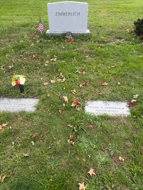 Flowers placed at the grave of John and Wilma Zimmerlich, Fair View Cemetery