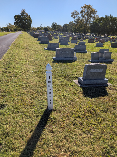 Flowers placed at Immanuel Lutheran Cemetery